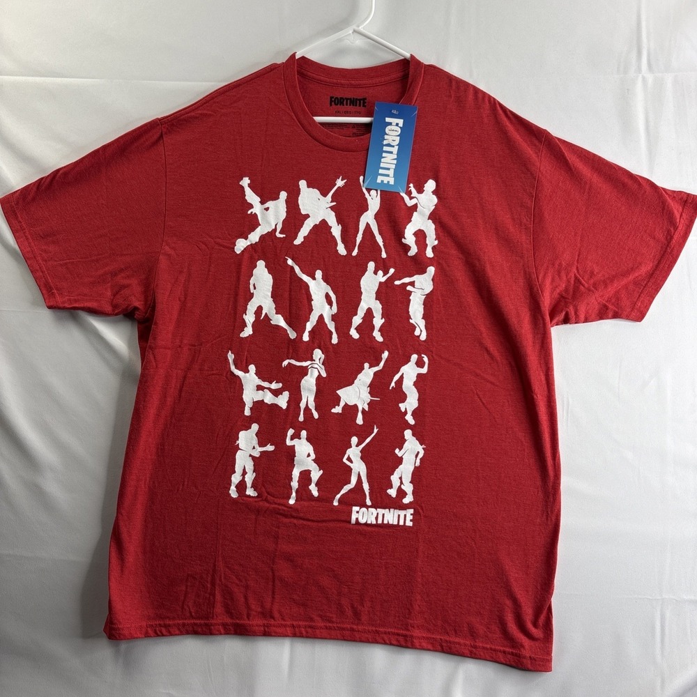 Fortnite NWT Men's XXL Red Short Sleeve T-Shirt Casual Dancing